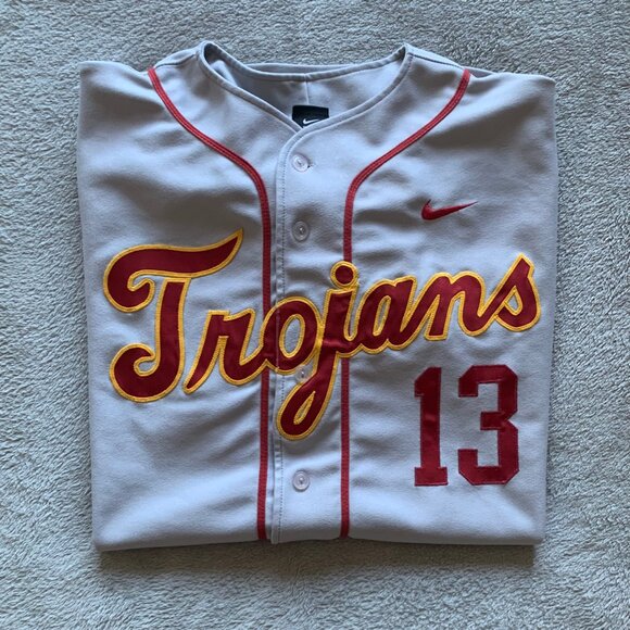 Game Worn/Player-Issued Nike USC Trojans Button-Up Baseball Jersey. XL. - Picture 1 of 13